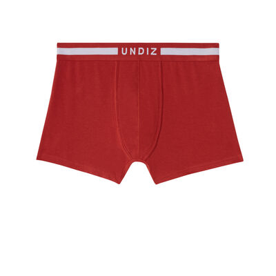 plain cotton boxers - ochre red;