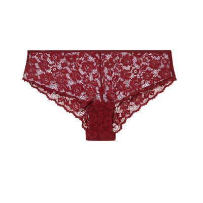 floral lace shorty - burgundy;