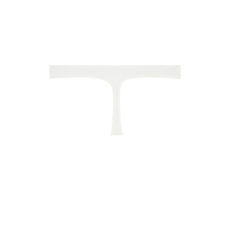 Lace thong with jewellery details white.