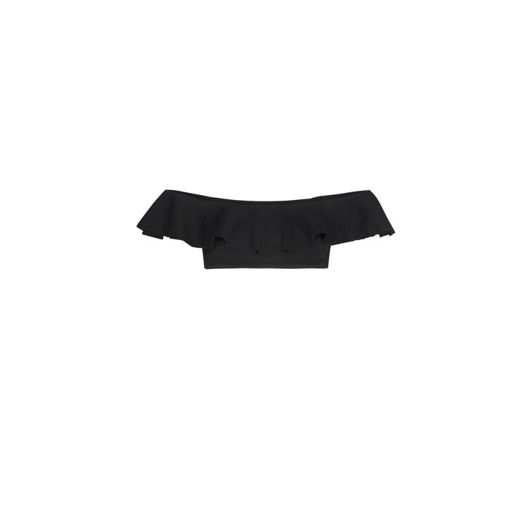 Sabliz black cold-shoulder top Sabliz black cold-shoulder top;