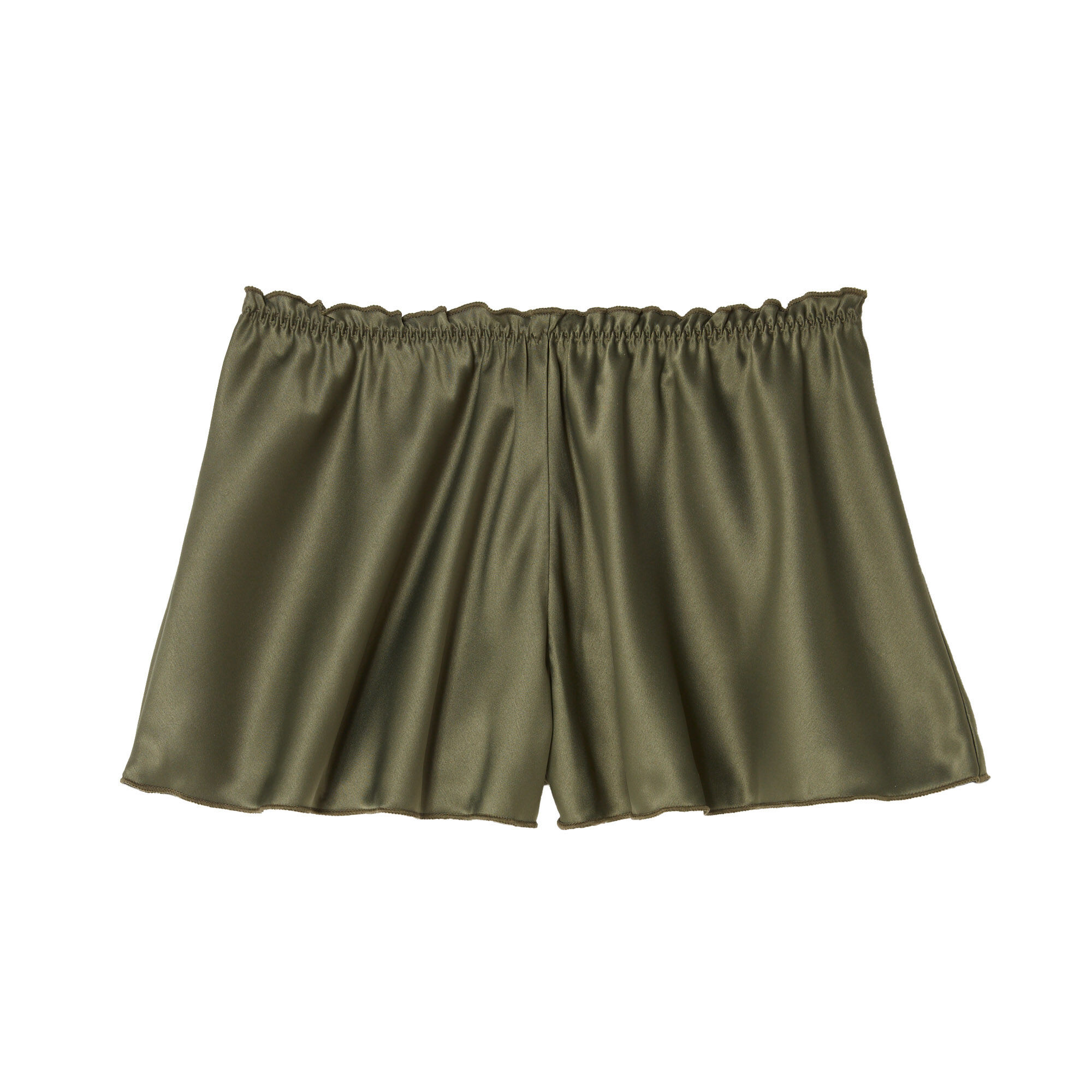 satin culotte shorts - khaki - green 