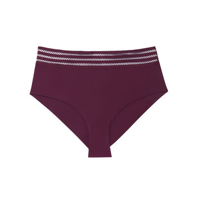 microfibre and graphic lace hiphuggers - plum;