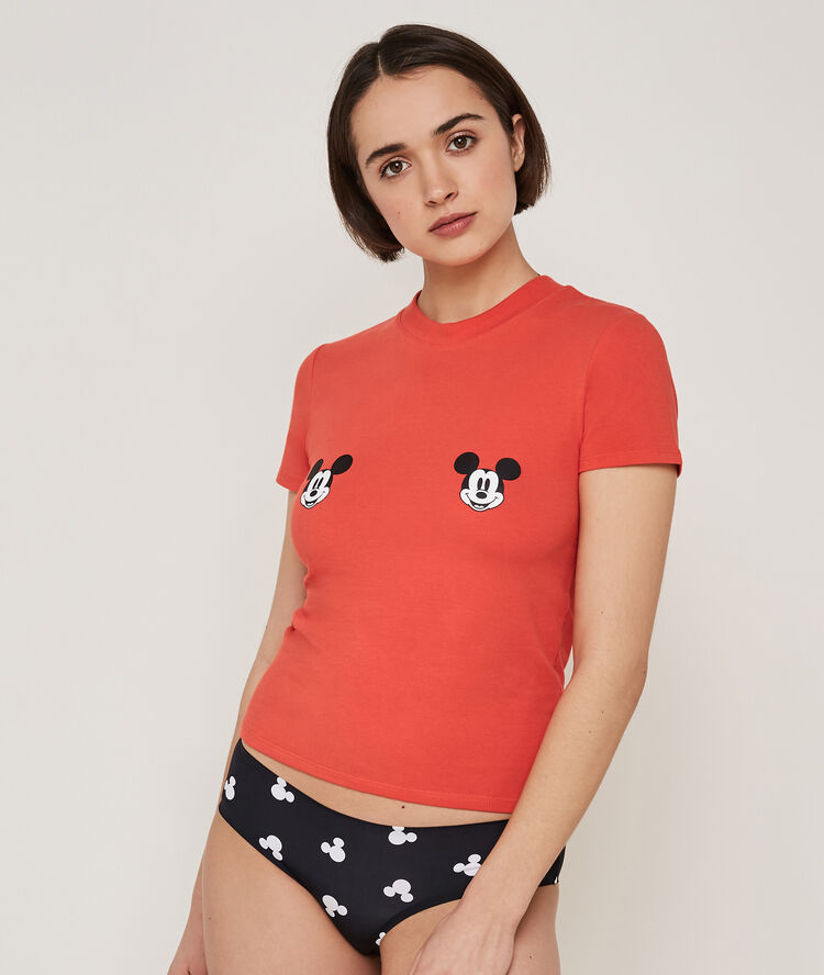 Mickeybookiz microfibre shorty with mickey print black.