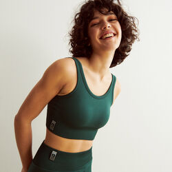 non-wired sports bra - forest green