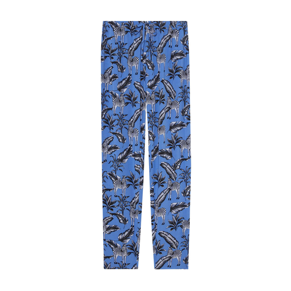 Flowing trousers with feather and zebra patterns - purple purple.