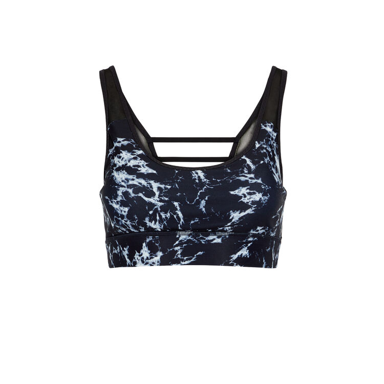 Supermarbliz marble print sports bra black.