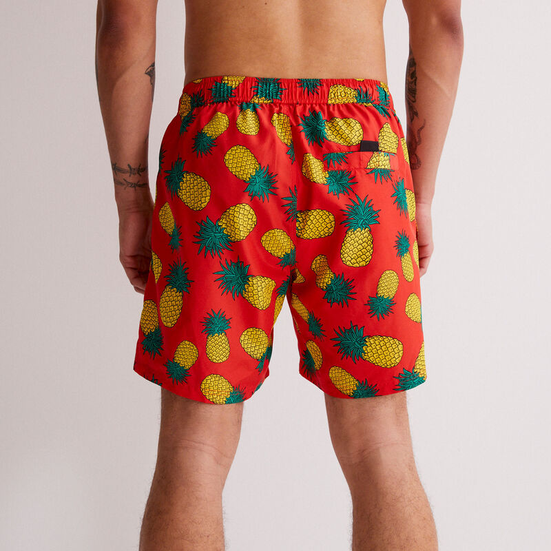 pineapple print swim shorts - red pineapple print swim shorts - red;