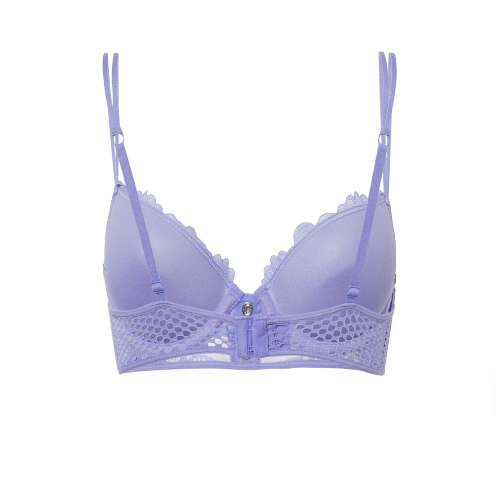 Bustier push-up bra with snap-button detail - blue blue.