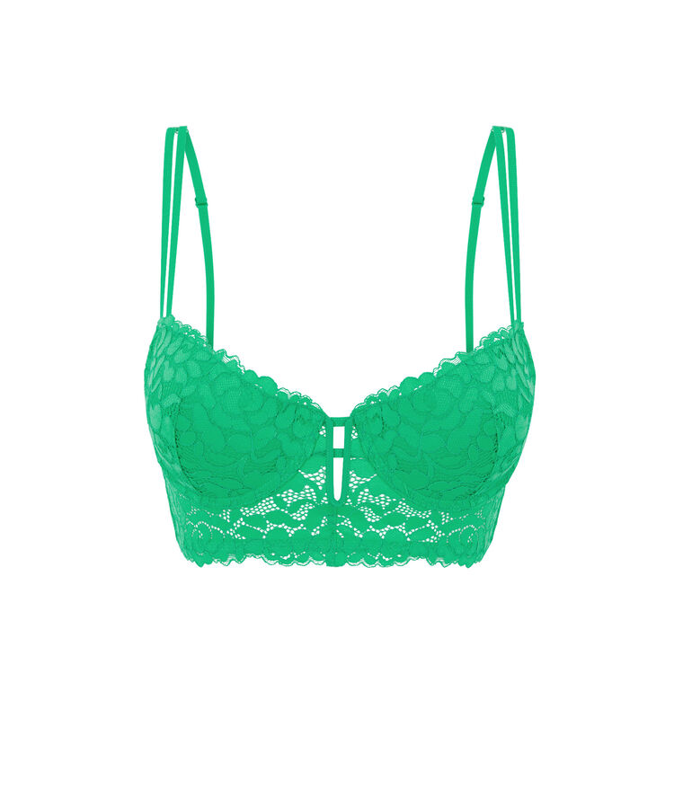 Luluiz padded emerald green bustier bra green.