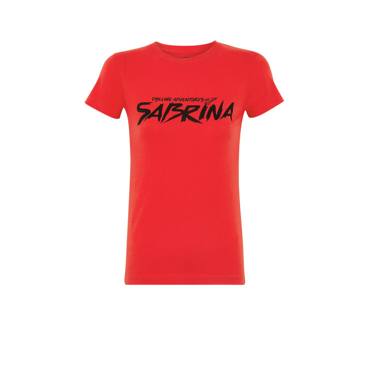 Top à manches courtes print sabrina sabriniz rouge.