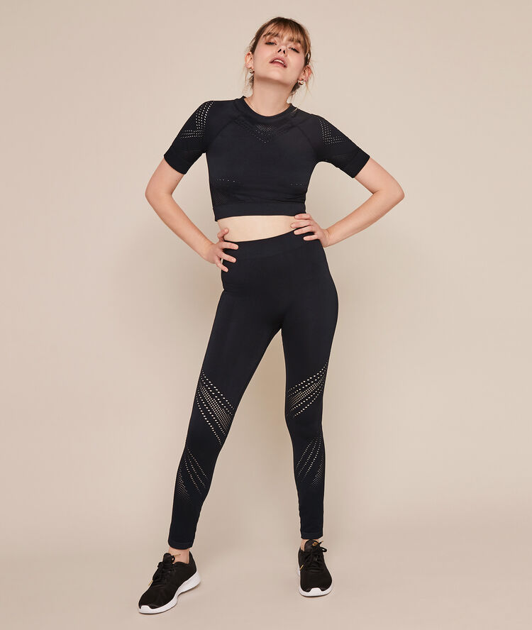 Herosportiz plain seamless sports leggings black.