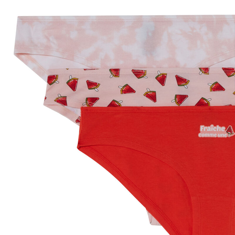 set of 3 watermelon addict panties - pink set of 3 watermelon addict panties - pink;