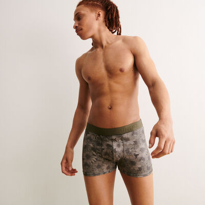 boxer with sunflower print - green;