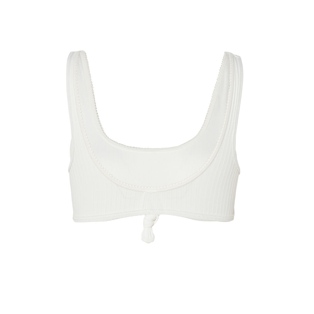 Tie-front bralette bikini top - off-white off-white.