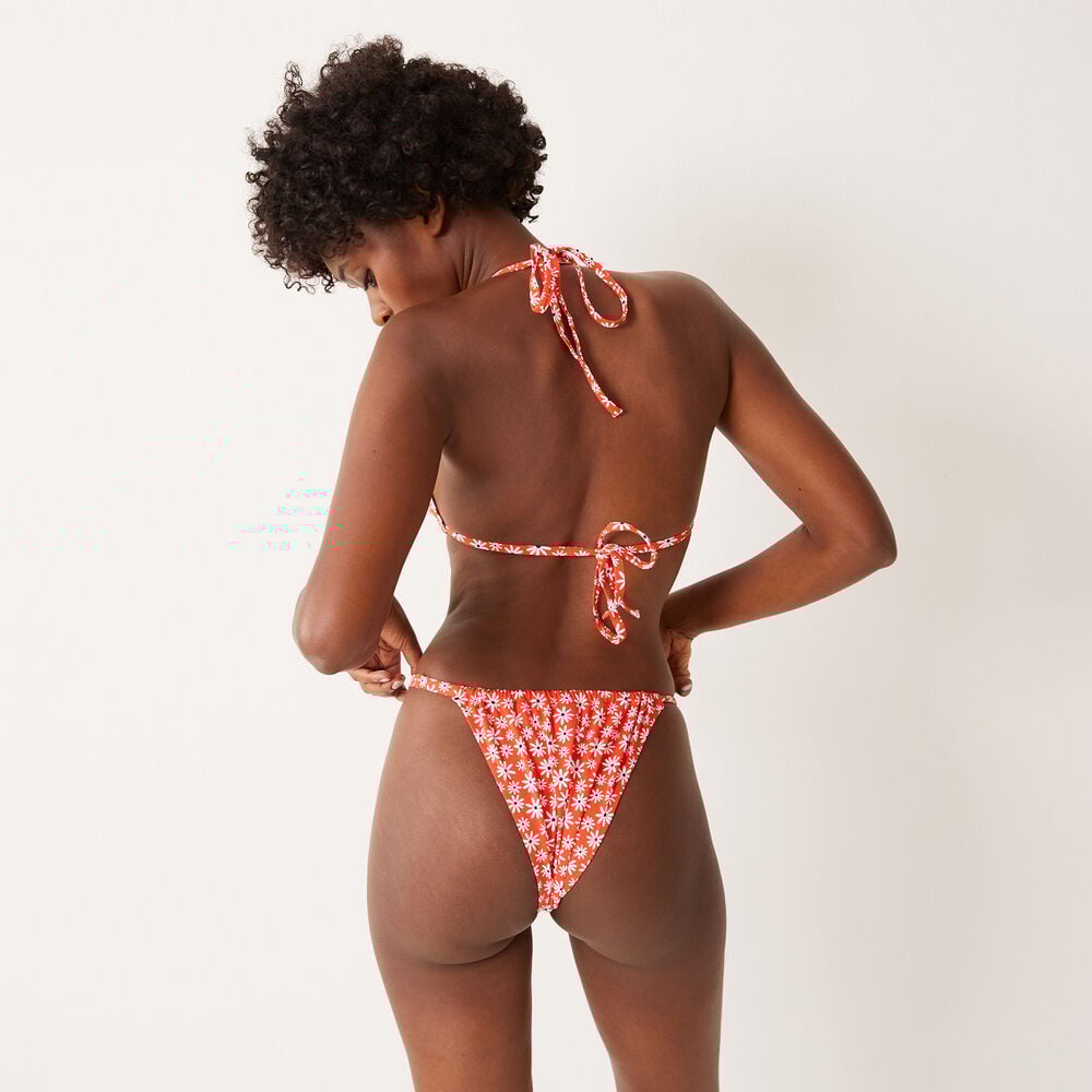 Floral triangle bikini bottoms - red red.