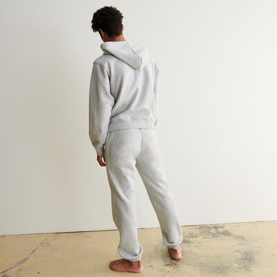 pantalon oversize en coton - gris chiné;
