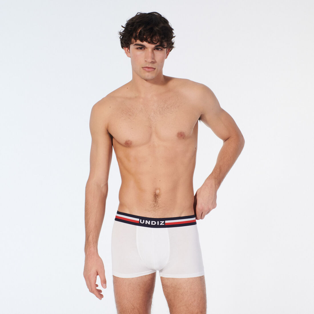 cotton striped elastic boxer shorts;