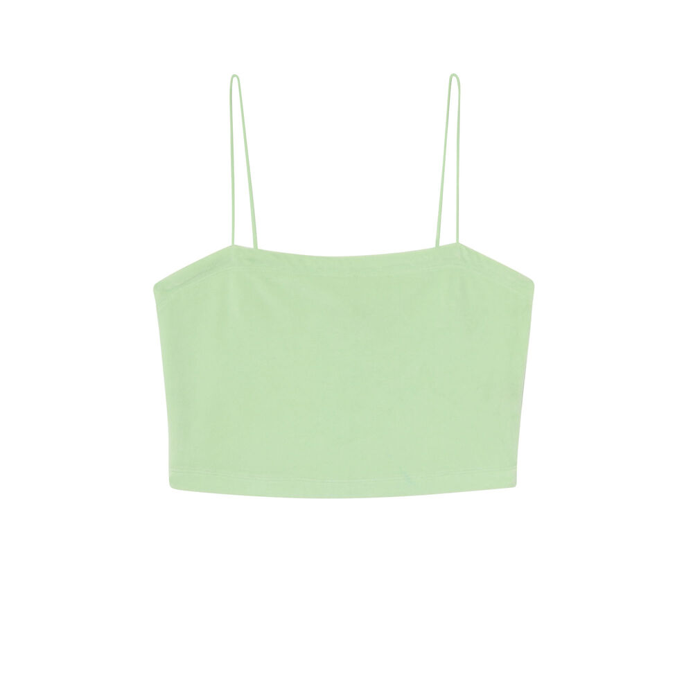 Velvet top with thin straps - green green.