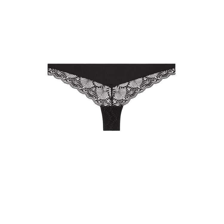 Microribiz micro/lace tanga briefs black.