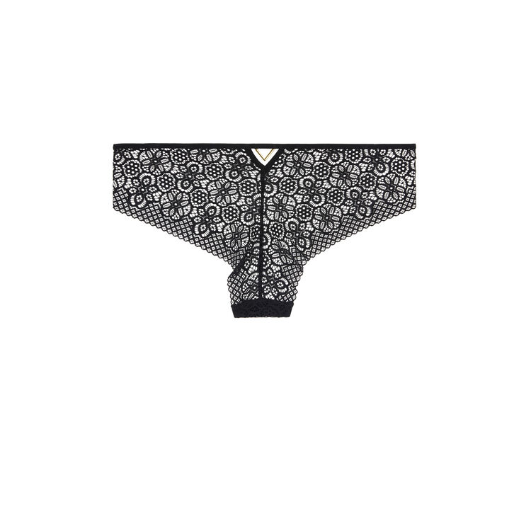 Shorty en dentelle détail bijou ethnobiz noir.