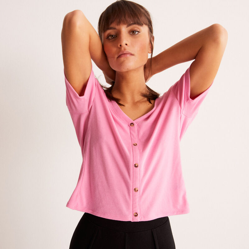 Short-sleeved top - pink Short-sleeved top - pink;