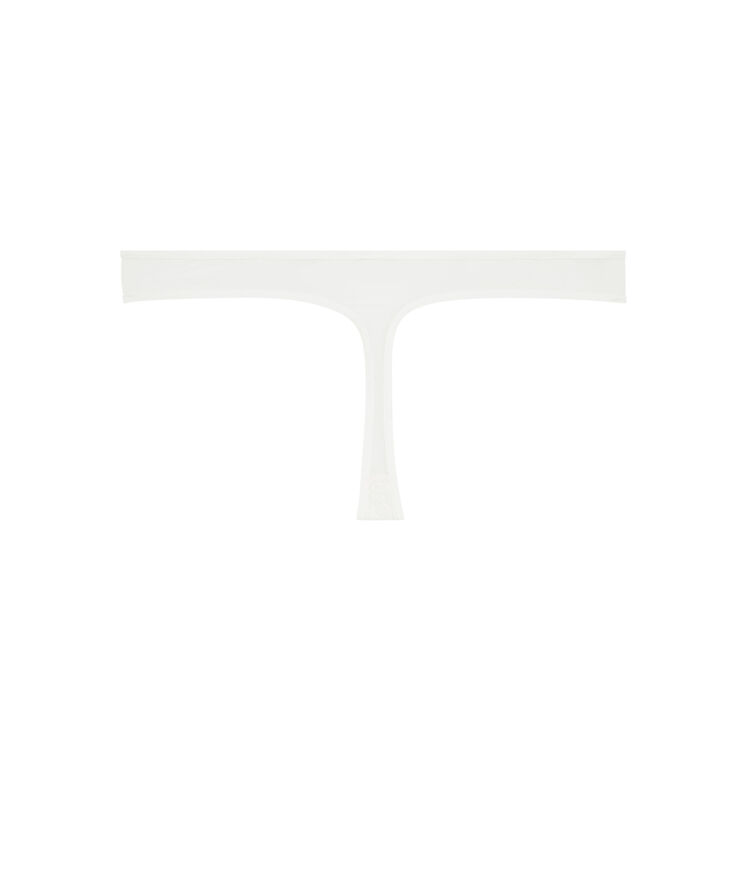 Lace thong with jewellery details white.