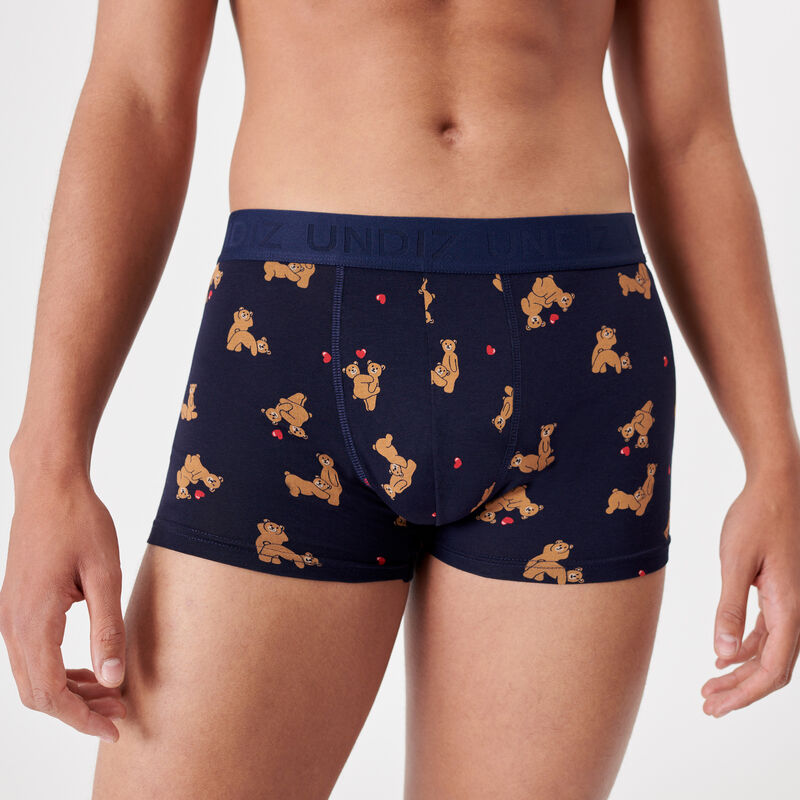 cotton boxers with bear motifs;