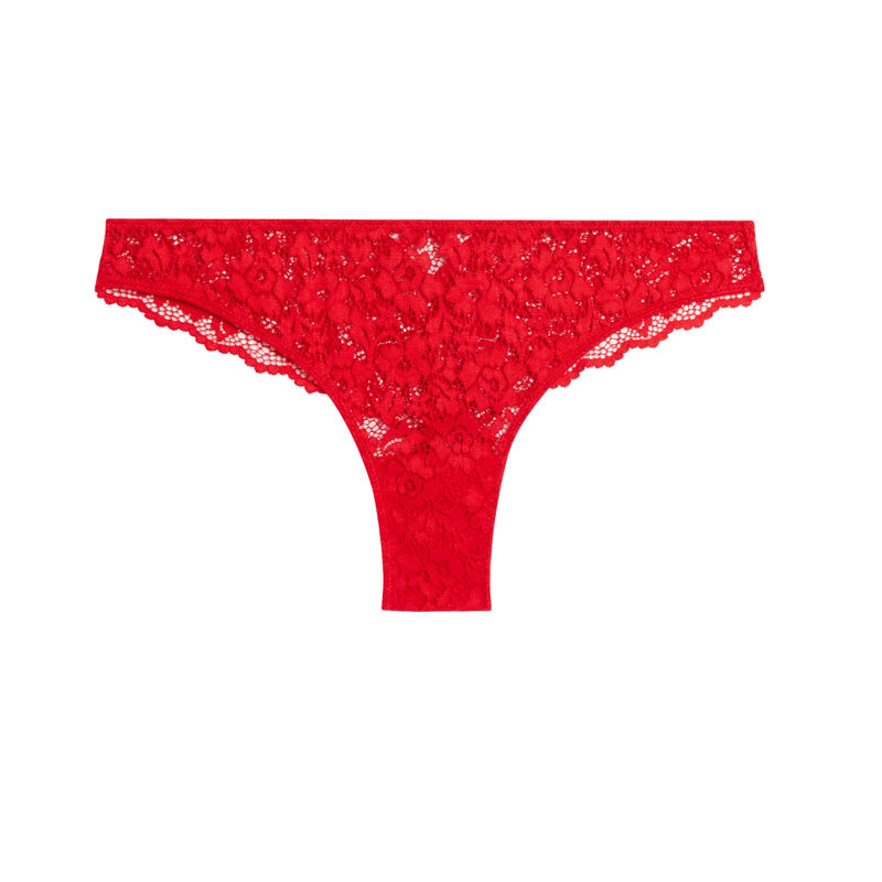 floral lace tanga briefs;