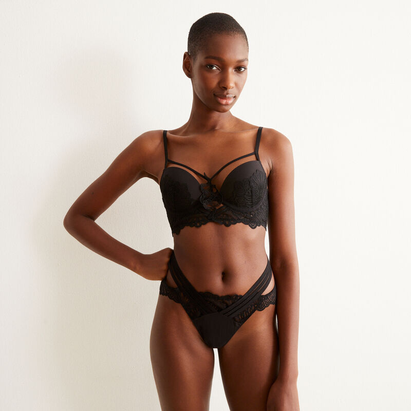 snakeskin tattoo push-up bra - black snakeskin tattoo push-up bra - black;