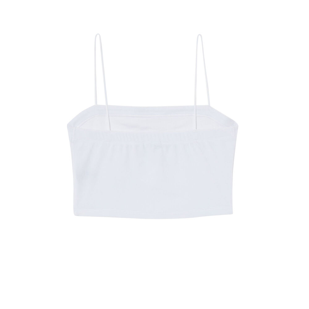 Velvet top with thin straps - white white.