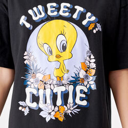 długi T-shirt z nadrukiem z ptaszkiem Tweety;