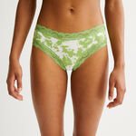 cotton tie-dye shorty with lace - green