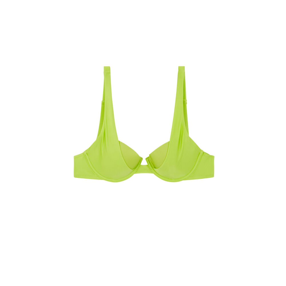 Balconette bikini top - green green.
