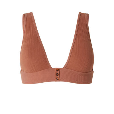 padded non-wired bra - caramel;