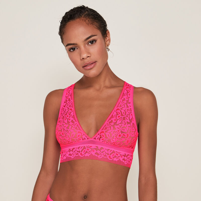 Lace floral bra - pink Lace floral bra - pink;