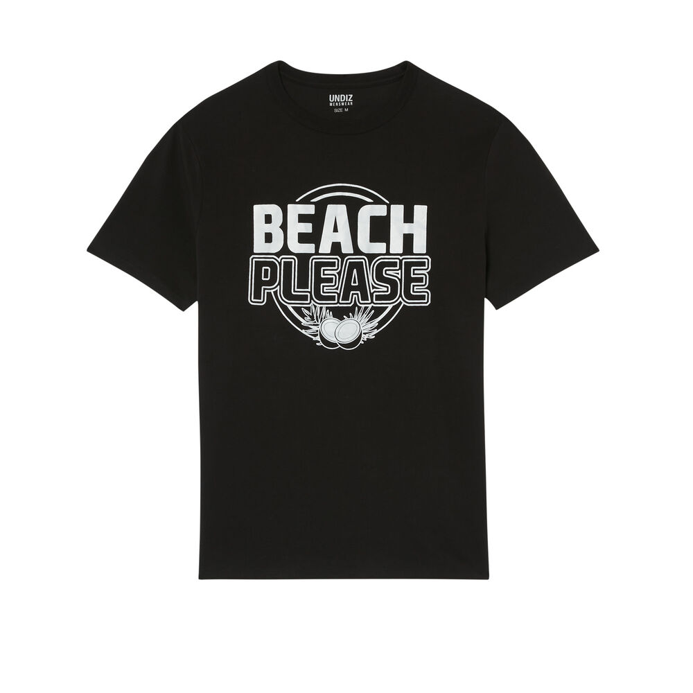 Beach please t-shirt - black black.
