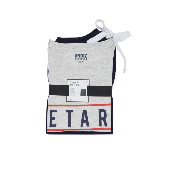 Fletardiz slogan pyjama set light grey.