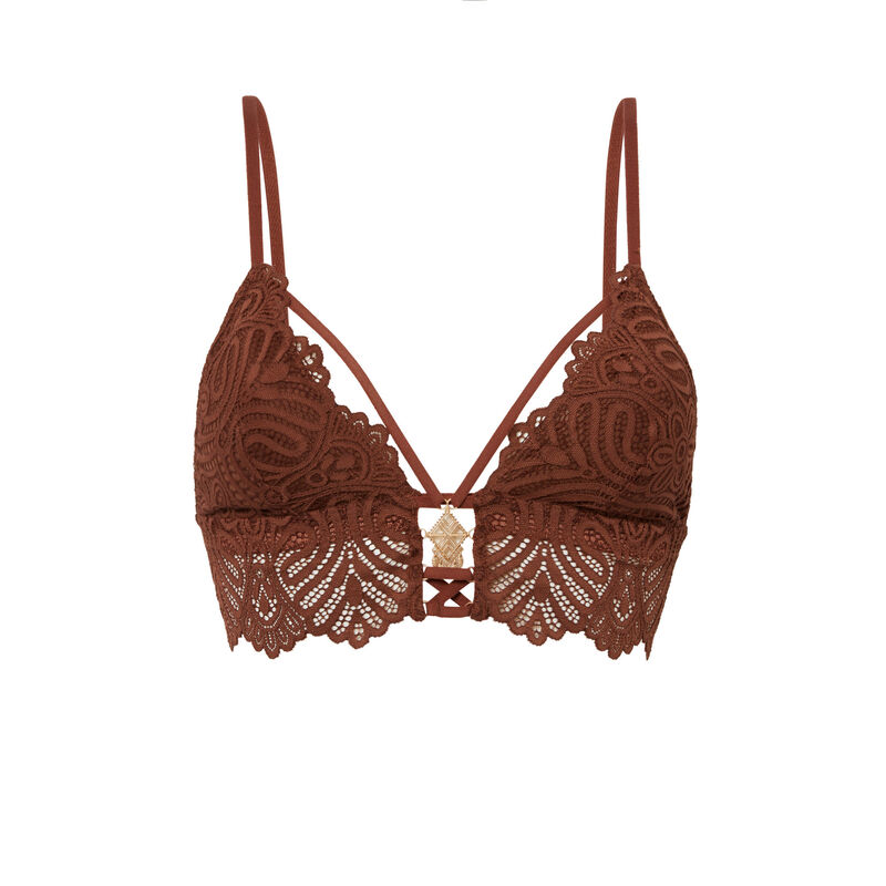 lace triangle bra - brown lace triangle bra - brown;