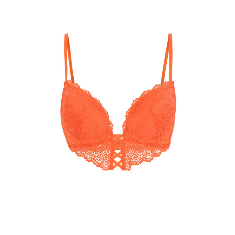 Mahaliz orange push-up bustier bra Mahaliz orange push-up bustier bra;