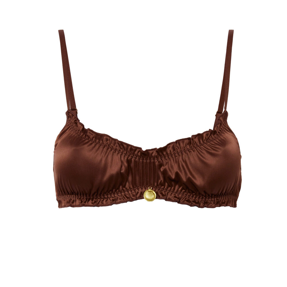 Gloss bra without underwiring - brown brown.