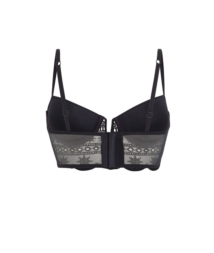 Schwarzer bh mit push-up-bustier tocrobrodiz schwarz.