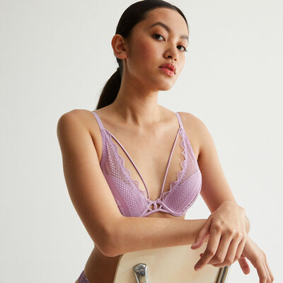 push-up bra with cut-outs - lilac;