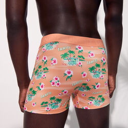 micro boxer shorts with Tahiti pattern;