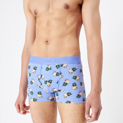 cactus pattern boxers - sky blue;