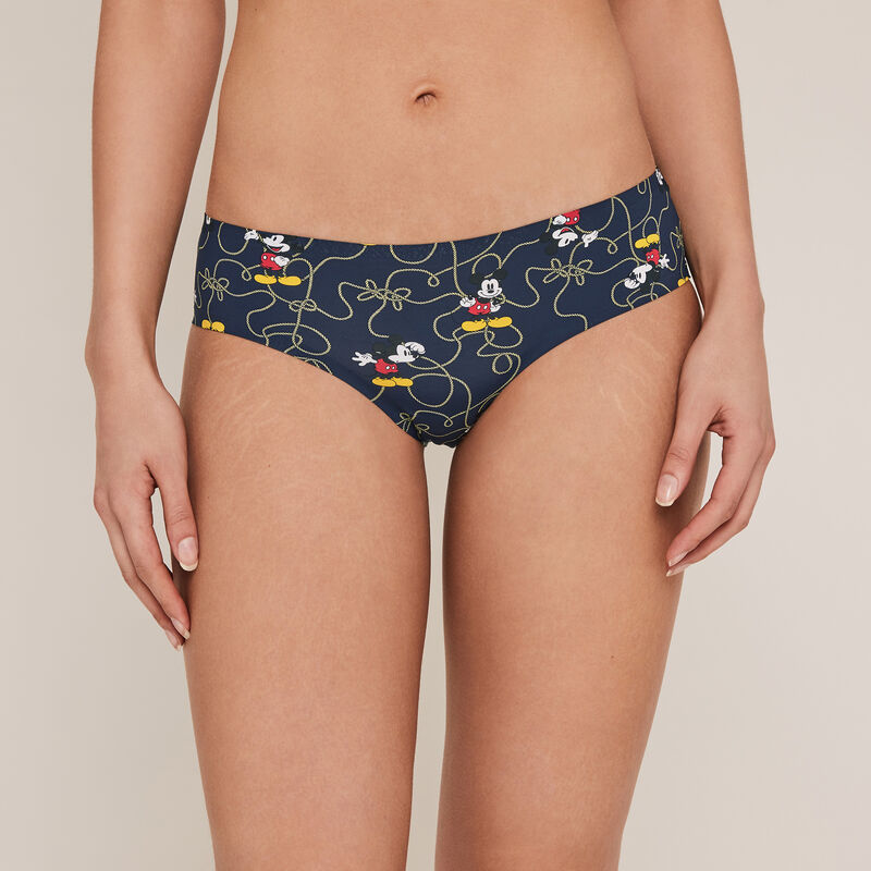 Mickey print microfibre hipsters - blue Mickey print microfibre hipsters - blue;