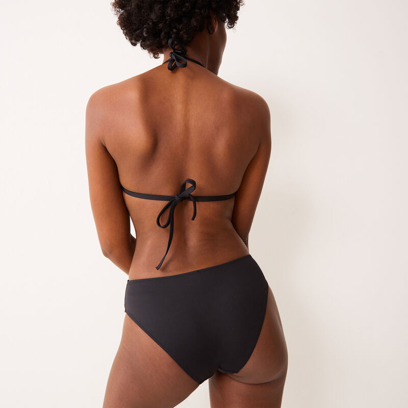 One piece swimsuit with embroidered effect and ring detail - black One piece swimsuit with embroidered effect and ring detail - black;