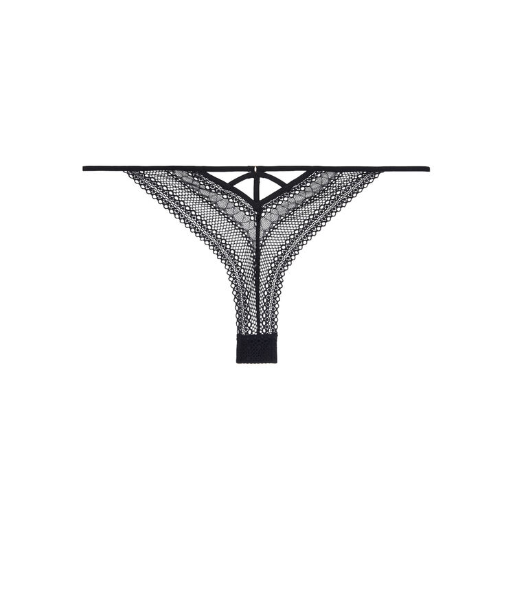 Neoriz bow detail lace tanga black.