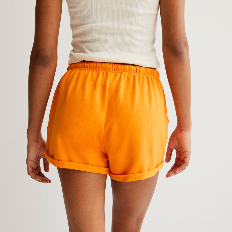 plain shorts with drawstring detail - orange plain shorts with drawstring detail - orange;
