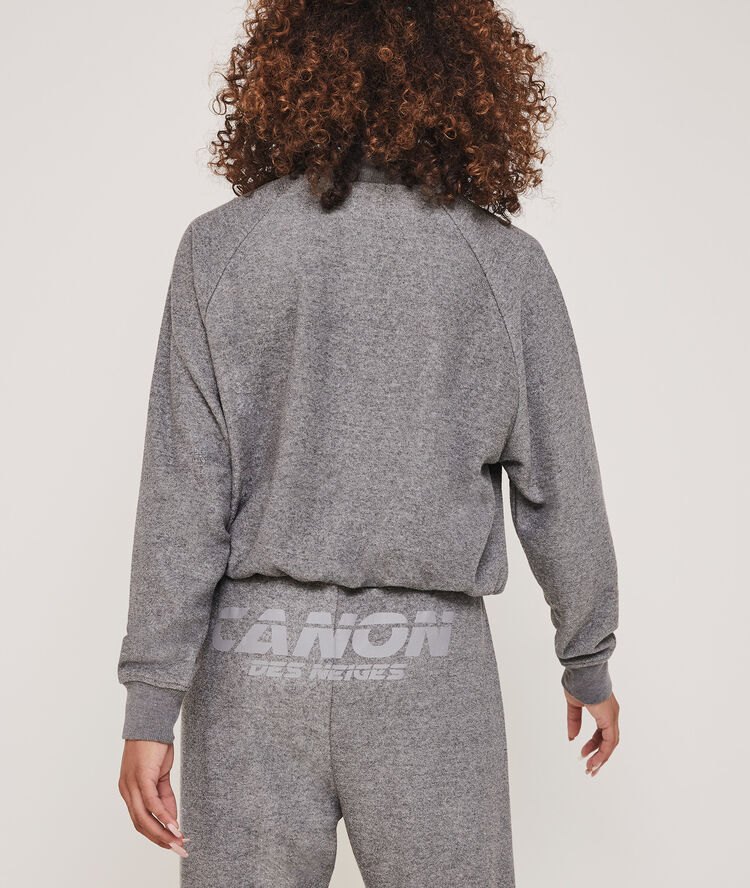 Canondesneigiz reflective print sweatshirt with zip grey.