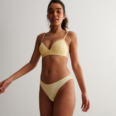 non-wired lightly padded push-up bra - pale yellow;